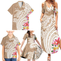 Aloha Niihau Island Personalized Family Matching Summer Maxi Dress and Hawaiian Shirt Beige Dreamy Turtle LT7 - Polynesian Pride