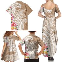 Aloha Niihau Island Personalized Family Matching Summer Maxi Dress and Hawaiian Shirt Beige Dreamy Turtle LT7 - Polynesian Pride