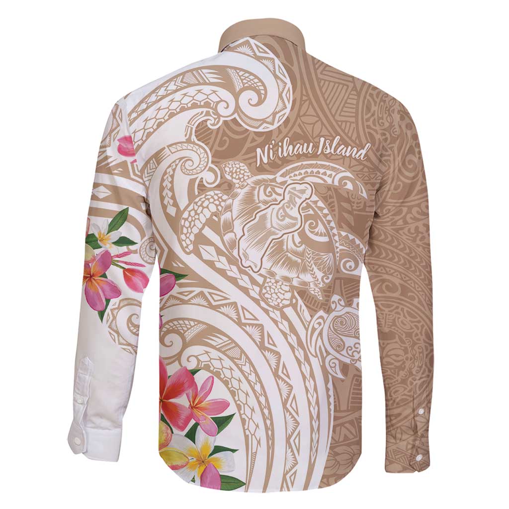 Aloha Niihau Island Personalized Family Matching Summer Maxi Dress and Hawaiian Shirt Beige Dreamy Turtle LT7 - Polynesian Pride