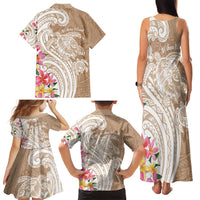 Aloha Niihau Island Personalized Family Matching Tank Maxi Dress and Hawaiian Shirt Beige Dreamy Turtle LT7 - Polynesian Pride