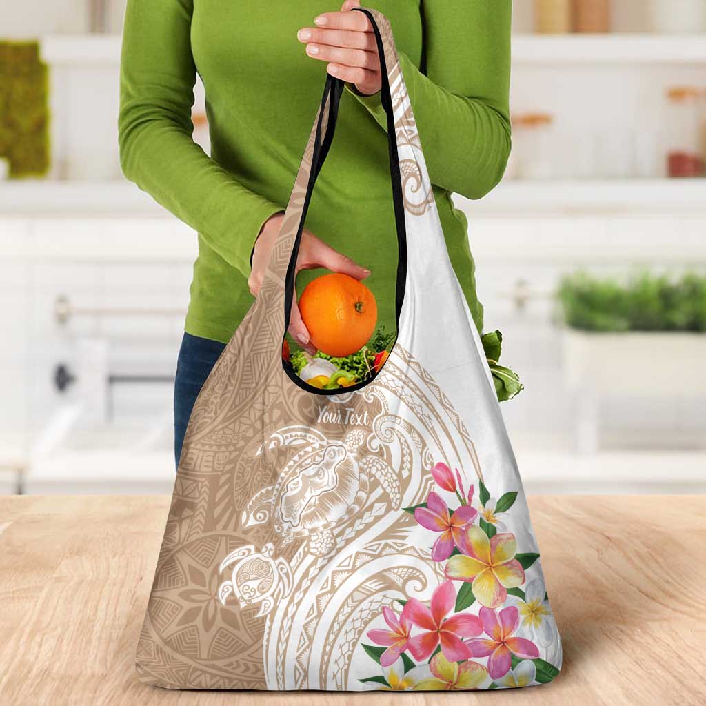Aloha Niihau Island Personalized Grocery Bag Beige Dreamy Turtle LT7 - Polynesian Pride