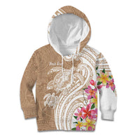 Aloha Ni’ihau Island Personalized Kid Hoodie Beige Dreamy Turtle