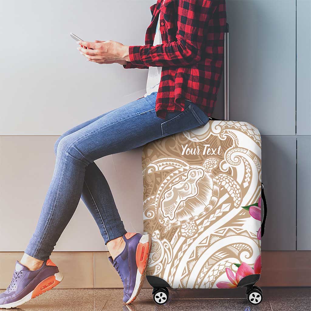 Aloha Ni’ihau Island Personalized Luggage Cover Beige Dreamy Turtle