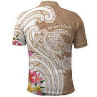 Aloha Niihau Island Personalized Polo Shirt Beige Dreamy Turtle LT7 - Polynesian Pride