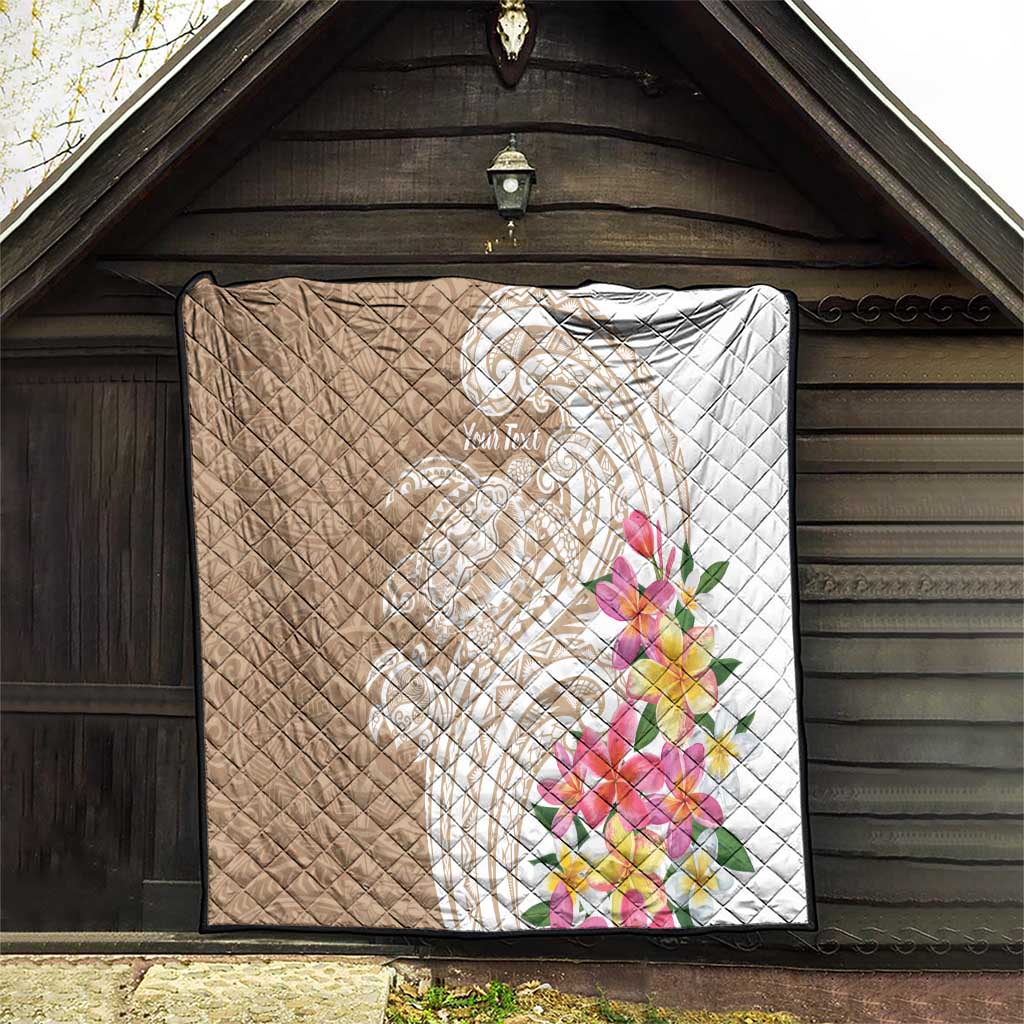 Aloha Ni’ihau Island Personalized Quilt Beige Dreamy Turtle