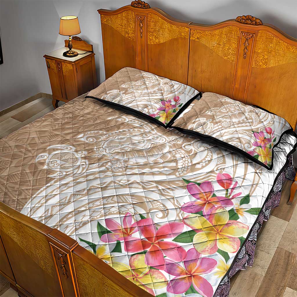 Aloha Ni’ihau Island Personalized Quilt Bed Set Beige Dreamy Turtle