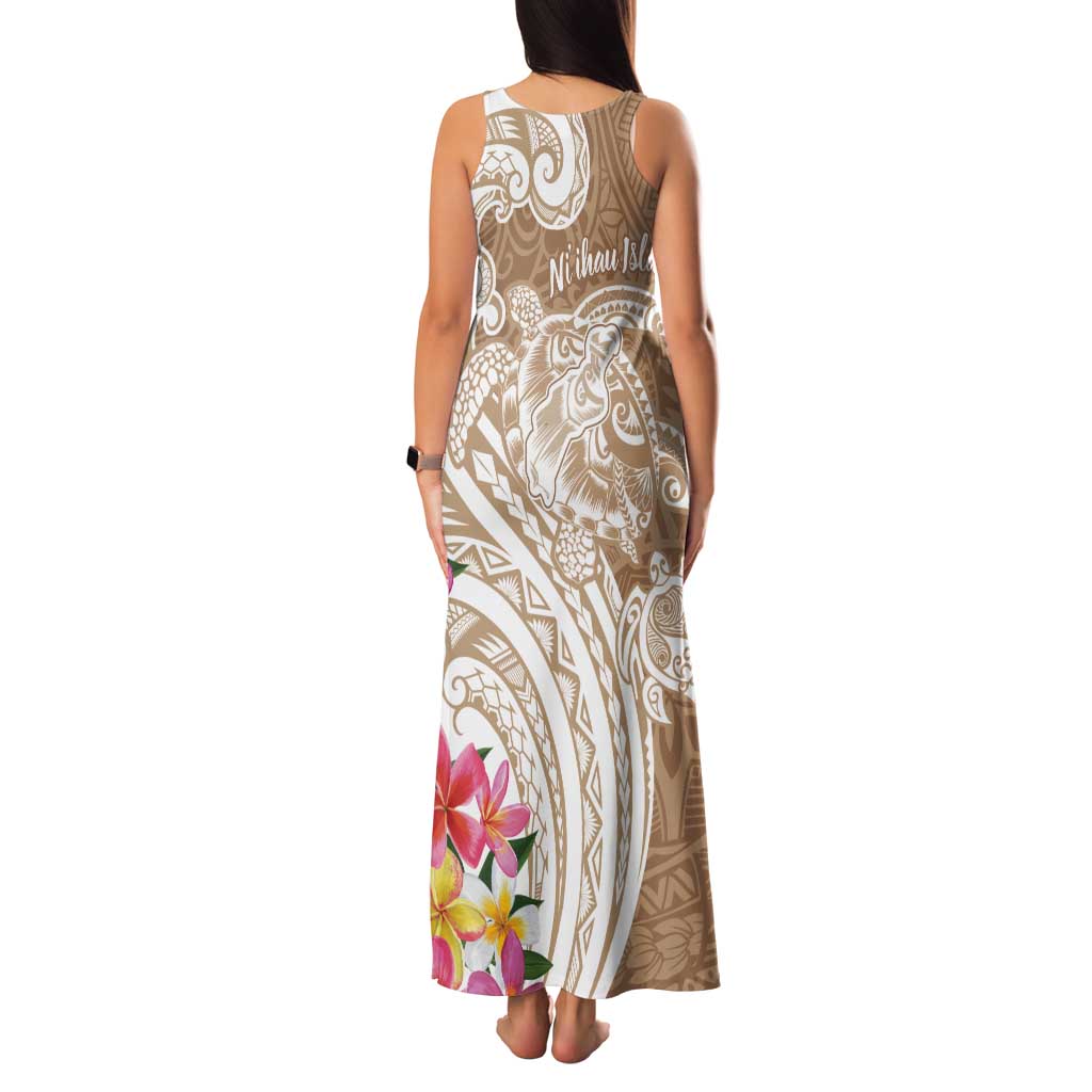 Aloha Ni’ihau Island Personalized Tank Maxi Dress Beige Dreamy Turtle