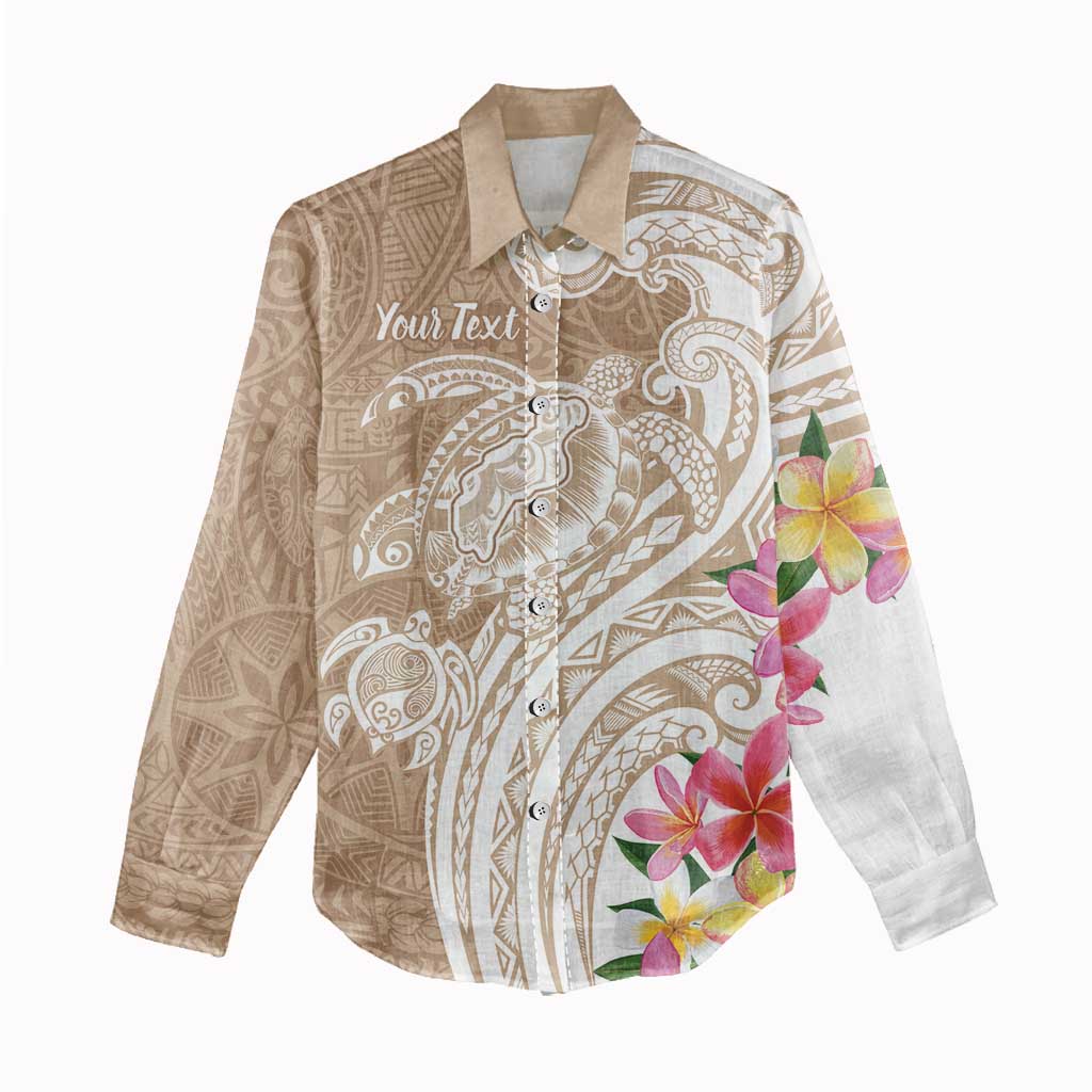 Aloha Ni’ihau Island Personalized Women Casual Shirt Beige Dreamy Turtle