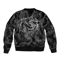 Hawaii Father's Day Vintage Lei Bomber Jacket Hauoli la Makuakane - Black