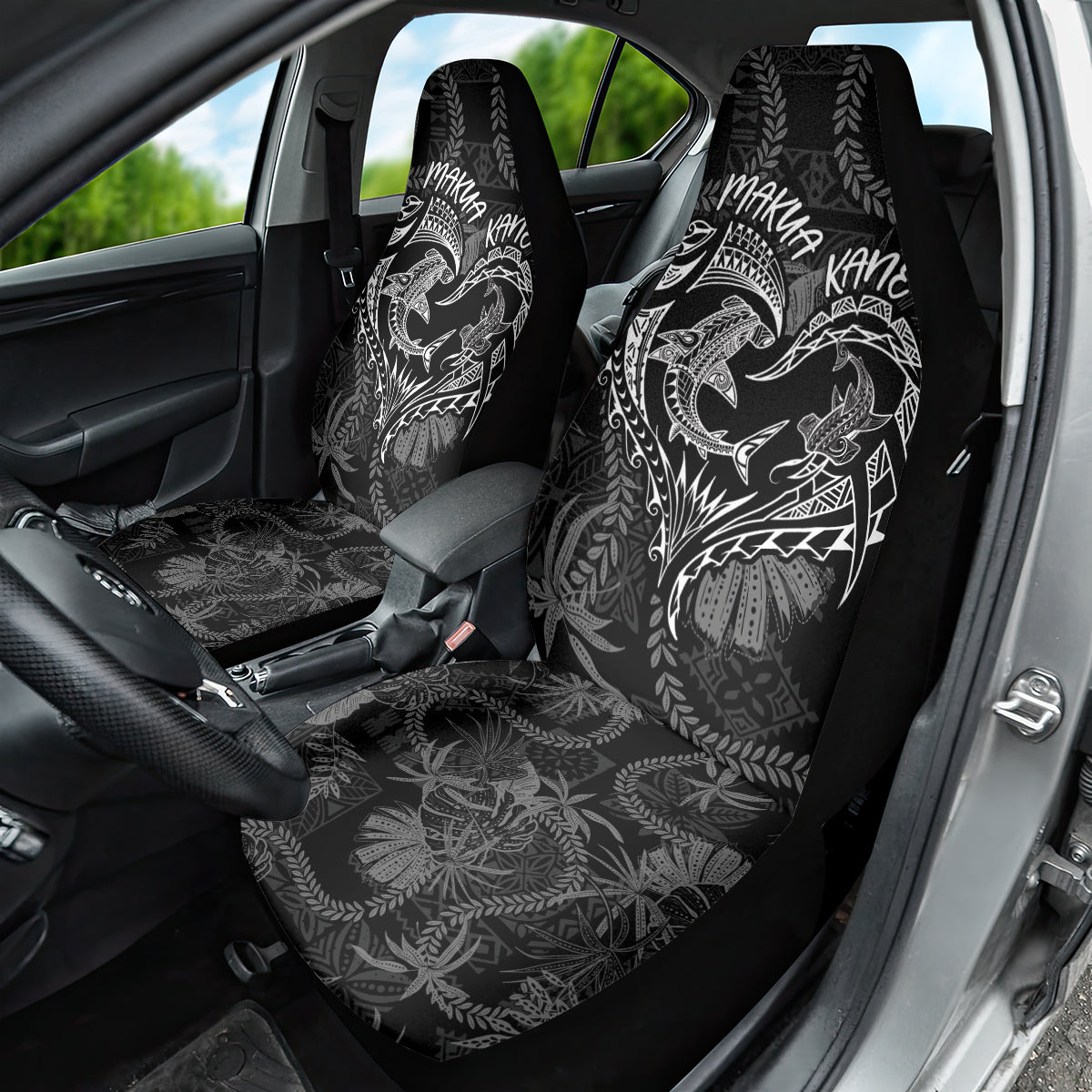 Hawaii Father's Day Vintage Lei Car Seat Cover Hauoli la Makuakane - Black LT7 - Polynesian Pride