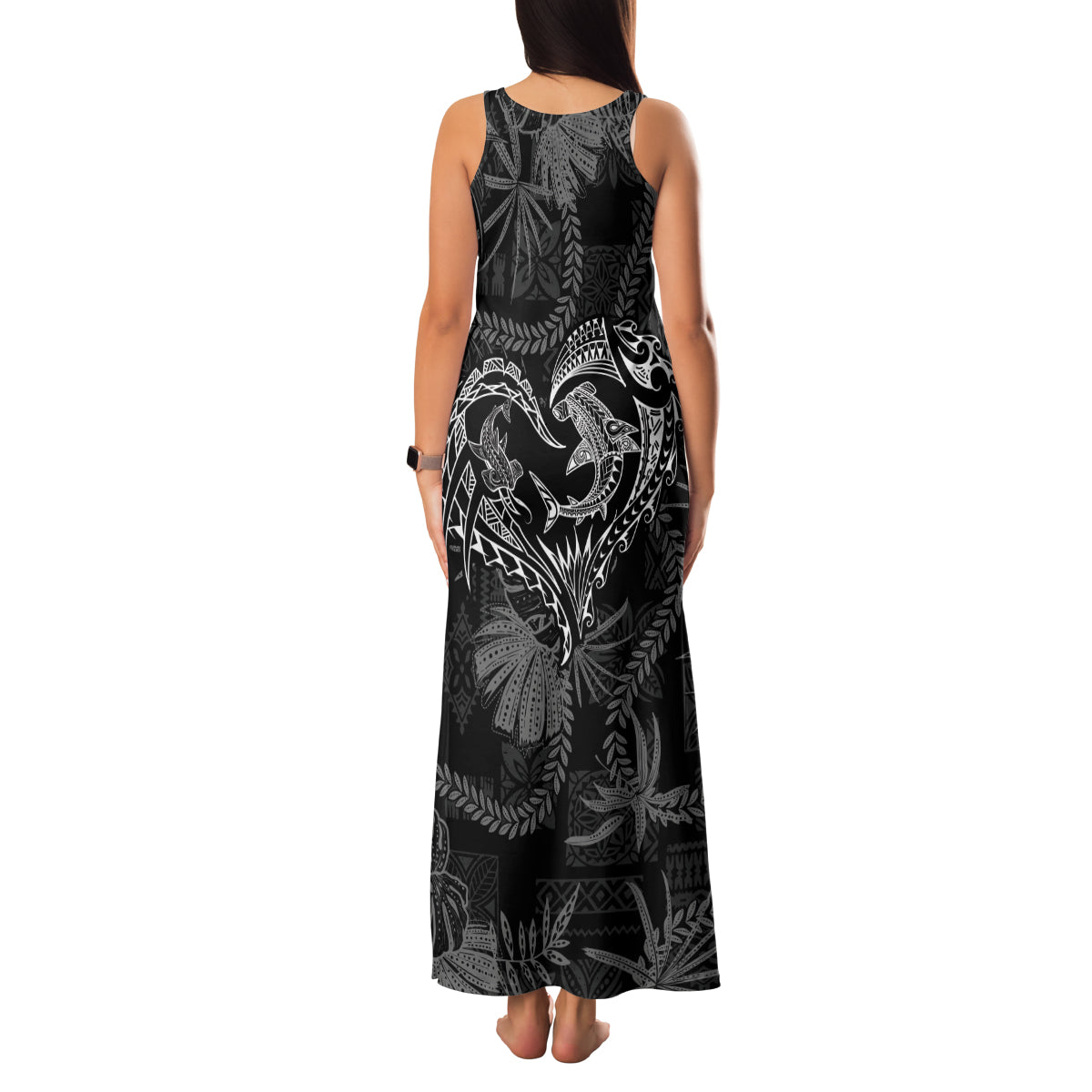 Hawaii Father's Day Vintage Lei Family Matching Tank Maxi Dress and Hawaiian Shirt Hauoli la Makuakane - Black LT7 - Polynesian Pride