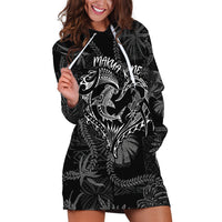 Hawaii Father's Day Vintage Lei Hoodie Dress Hauoli la Makuakane - Black LT7 Black - Polynesian Pride