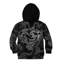 Hawaii Father's Day Vintage Lei Kid Hoodie Hauoli la Makuakane - Black LT7 - Polynesian Pride