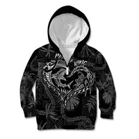 Hawaii Father's Day Vintage Lei Kid Hoodie Hauoli la Makuakane - Black LT7 Zip Hoodie Black - Polynesian Pride