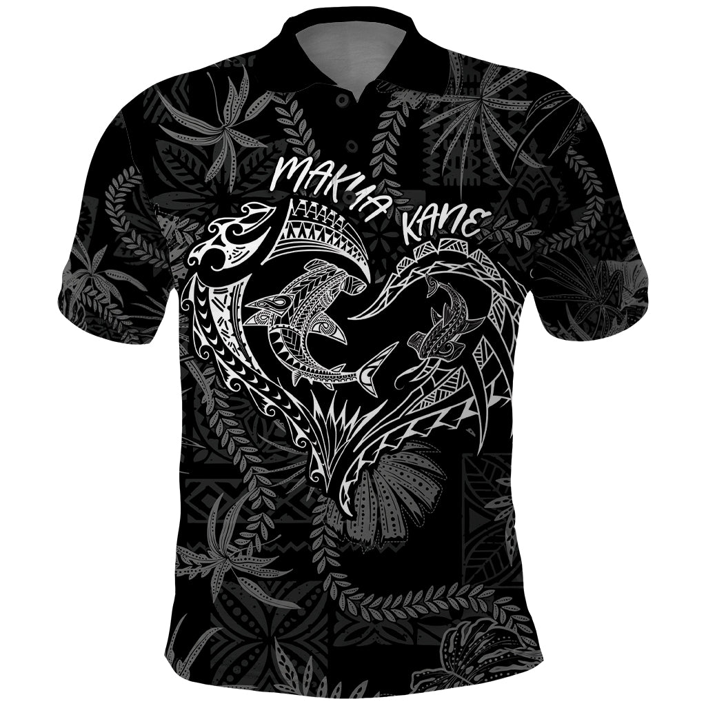 Hawaii Father's Day Vintage Lei Polo Shirt Hauoli la Makuakane - Black LT7 Black - Polynesian Pride