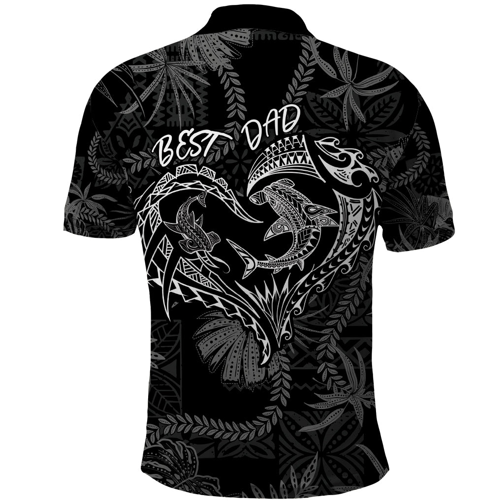 Hawaii Father's Day Vintage Lei Polo Shirt Hauoli la Makuakane - Black LT7 - Polynesian Pride