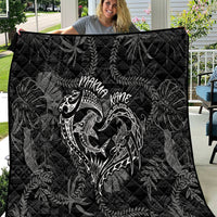 Hawaii Father's Day Vintage Lei Quilt Hauoli la Makuakane - Black LT7 Black - Polynesian Pride