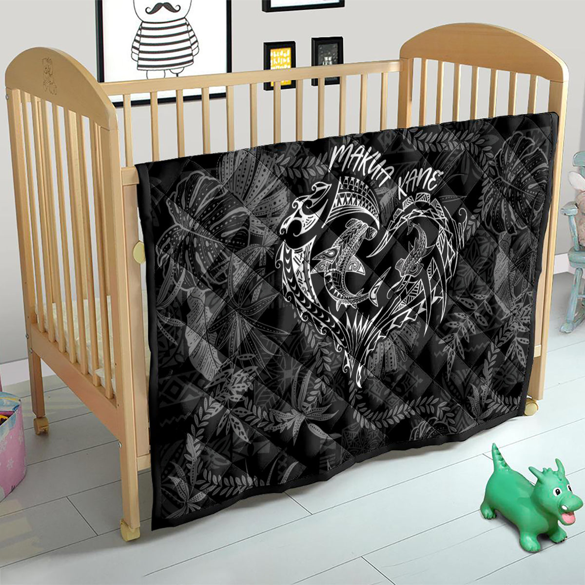 Hawaii Father's Day Vintage Lei Quilt Hauoli la Makuakane - Black LT7 - Polynesian Pride