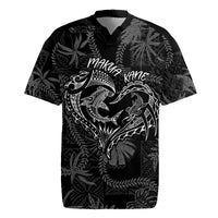 Hawaii Father's Day Vintage Lei Rugby Jersey Hauoli la Makuakane - Black