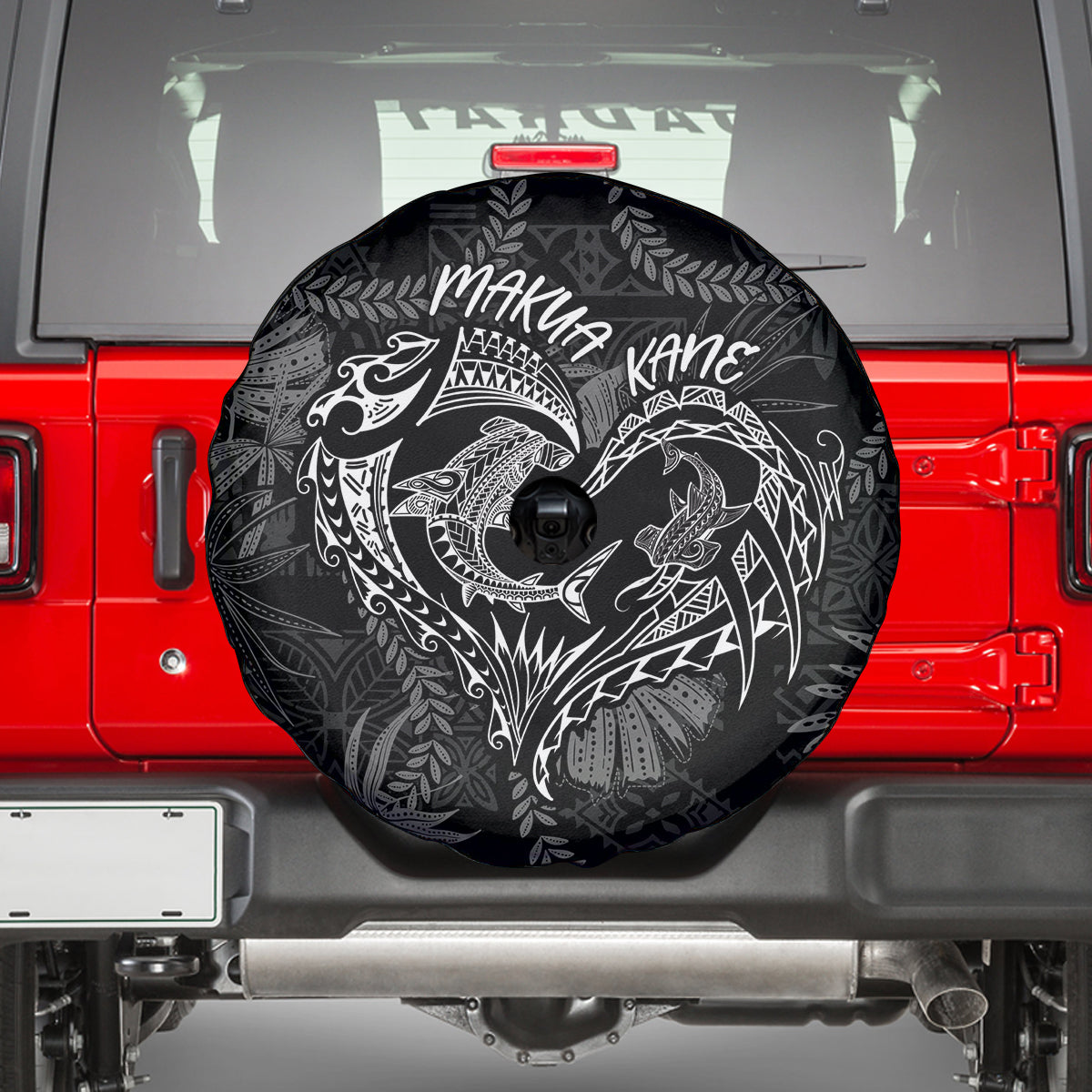 Hawaii Father's Day Vintage Lei Spare Tire Cover Hauoli la Makuakane - Black LT7 - Polynesian Pride