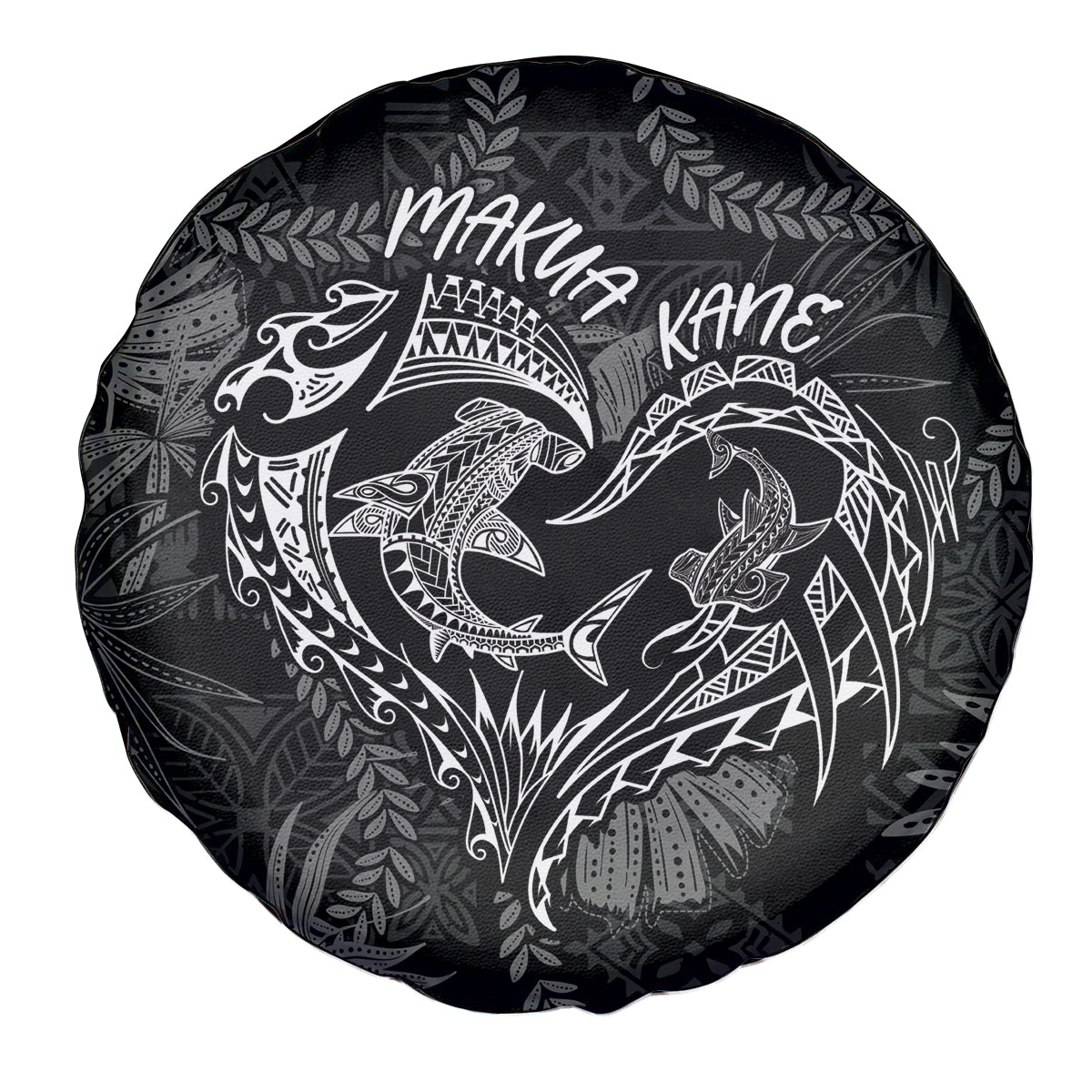 Hawaii Father's Day Vintage Lei Spare Tire Cover Hauoli la Makuakane - Black LT7 - Polynesian Pride
