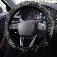 Hawaii Father's Day Vintage Lei Steering Wheel Cover Hauoli la Makuakane - Black