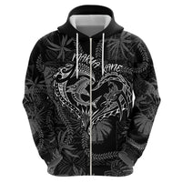 Hawaii Father's Day Vintage Lei Zip Hoodie Hauoli la Makuakane - Black LT7 - Polynesian Pride