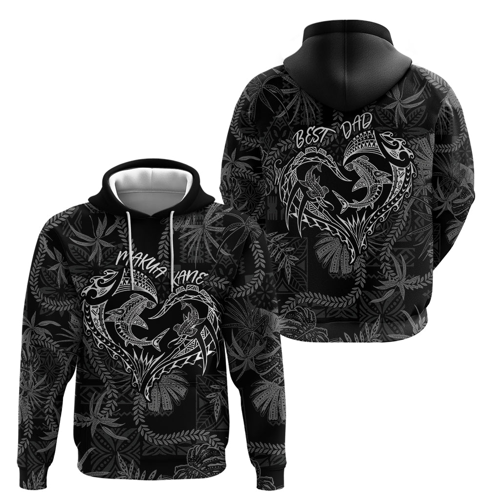 Hawaii Father's Day Vintage Lei Zip Hoodie Hauoli la Makuakane - Black LT7 - Polynesian Pride