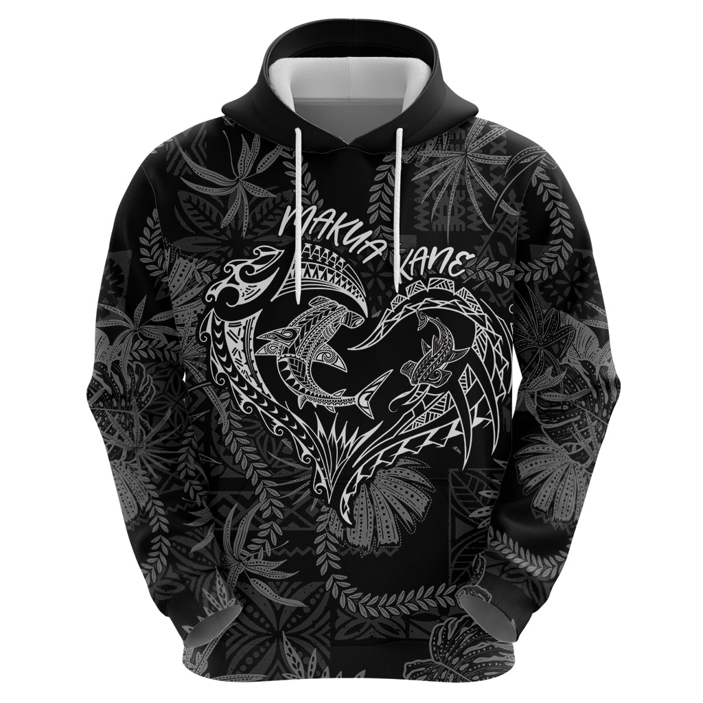 Hawaii Father's Day Vintage Lei Zip Hoodie Hauoli la Makuakane - Black LT7 - Polynesian Pride