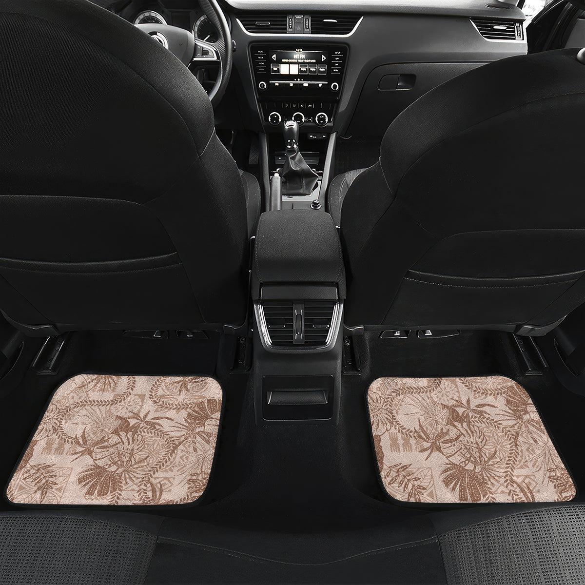 Hawaii Father's Day Vintage Lei Car Mats Hauoli la Makuakane - Beige