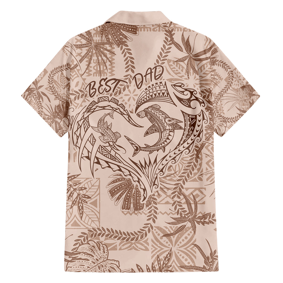 Hawaii Father's Day Vintage Lei Family Matching Long Sleeve Bodycon Dress and Hawaiian Shirt Hauoli la Makuakane - Beige LT7 - Polynesian Pride