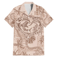 Hawaii Father's Day Vintage Lei Family Matching Mermaid Dress and Hawaiian Shirt Hauoli la Makuakane - Beige LT7 Dad's Shirt - Short Sleeve Beige - Polynesian Pride