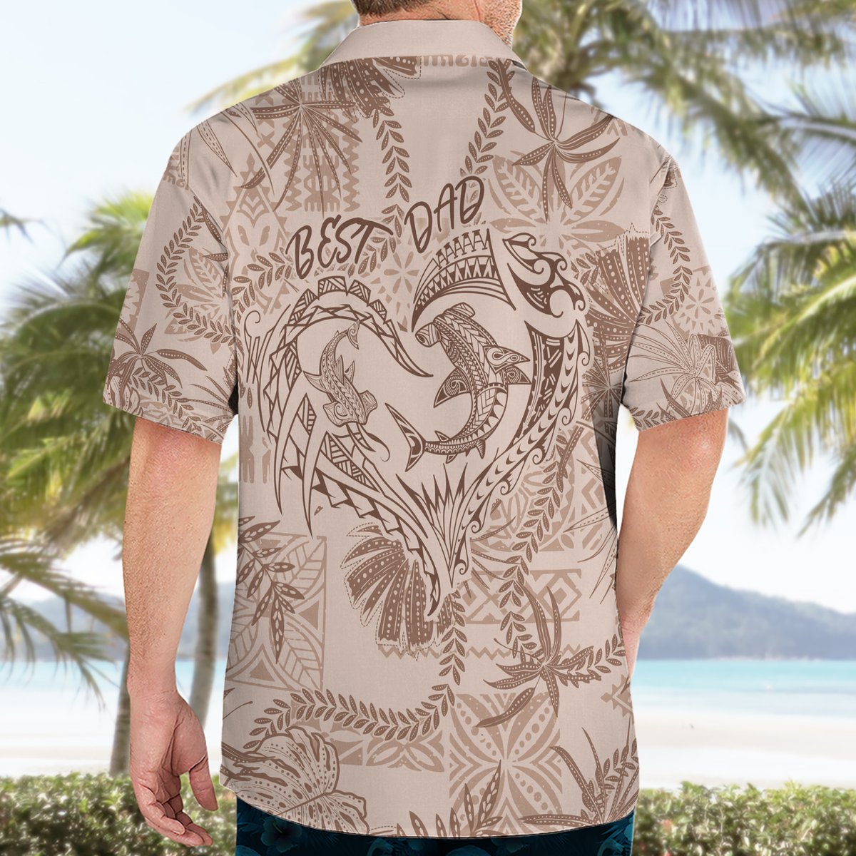 Hawaii Father's Day Vintage Lei Hawaiian Shirt Hauoli la Makuakane - Beige LT7 - Polynesian Pride