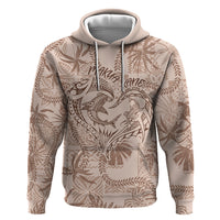 Hawaii Father's Day Vintage Lei Hoodie Hauoli la Makuakane - Beige LT7 Pullover Hoodie Beige - Polynesian Pride