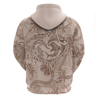 Hawaii Father's Day Vintage Lei Hoodie Hauoli la Makuakane - Beige LT7 - Polynesian Pride