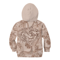 Hawaii Father's Day Vintage Lei Kid Hoodie Hauoli la Makuakane - Beige LT7 - Polynesian Pride