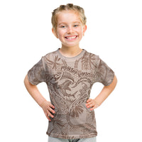 Hawaii Father's Day Vintage Lei Kid T Shirt Hauoli la Makuakane - Beige LT7 Beige - Polynesian Pride