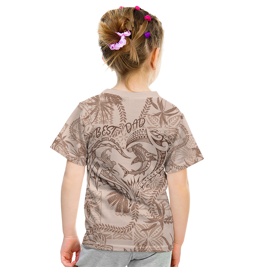 Hawaii Father's Day Vintage Lei Kid T Shirt Hauoli la Makuakane - Beige LT7 - Polynesian Pride