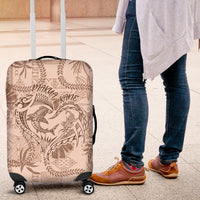 Hawaii Father's Day Vintage Lei Luggage Cover Hauoli la Makuakane - Beige LT7 Beige - Polynesian Pride