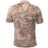 Hawaii Father's Day Vintage Lei Polo Shirt Hauoli la Makuakane - Beige LT7 - Polynesian Pride