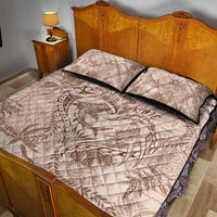 Hawaii Father's Day Vintage Lei Quilt Bed Set Hauoli la Makuakane - Beige