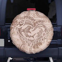 Hawaii Father's Day Vintage Lei Spare Tire Cover Hauoli la Makuakane - Beige LT7 - Polynesian Pride