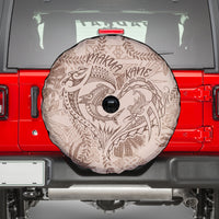 Hawaii Father's Day Vintage Lei Spare Tire Cover Hauoli la Makuakane - Beige LT7 - Polynesian Pride