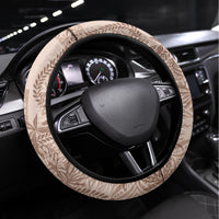 Hawaii Father's Day Vintage Lei Steering Wheel Cover Hauoli la Makuakane - Beige LT7 Universal Fit Beige - Polynesian Pride