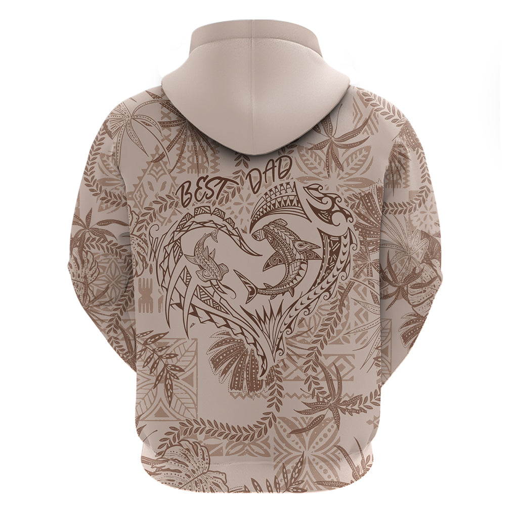 Hawaii Father's Day Vintage Lei Zip Hoodie Hauoli la Makuakane - Beige LT7 - Polynesian Pride