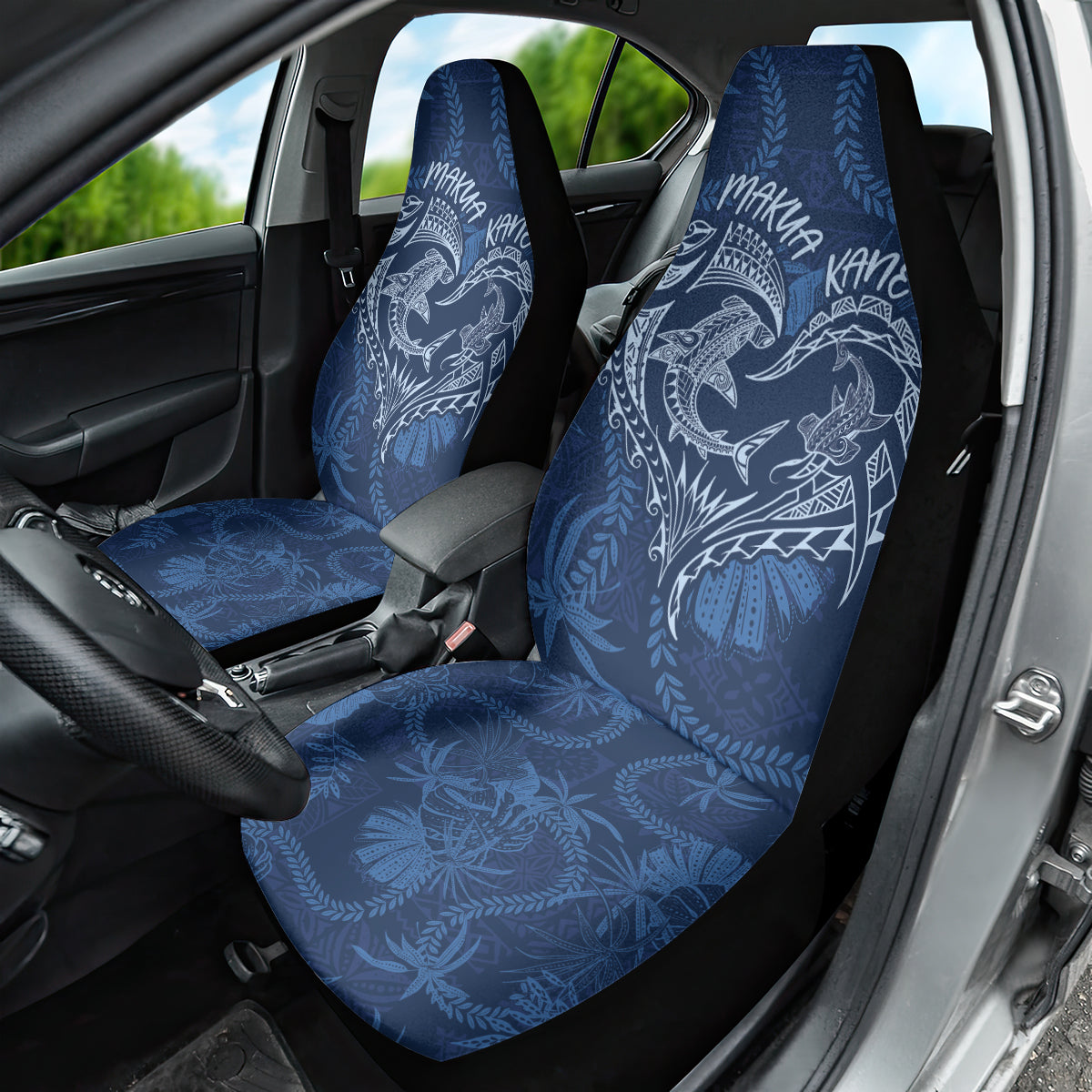 Hawaii Father's Day Vintage Lei Car Seat Cover Hauoli la Makuakane - Blue LT7 - Polynesian Pride