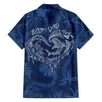 Hawaii Father's Day Vintage Lei Family Matching Summer Maxi Dress and Hawaiian Shirt Hauoli la Makuakane - Blue LT7 - Polynesian Pride