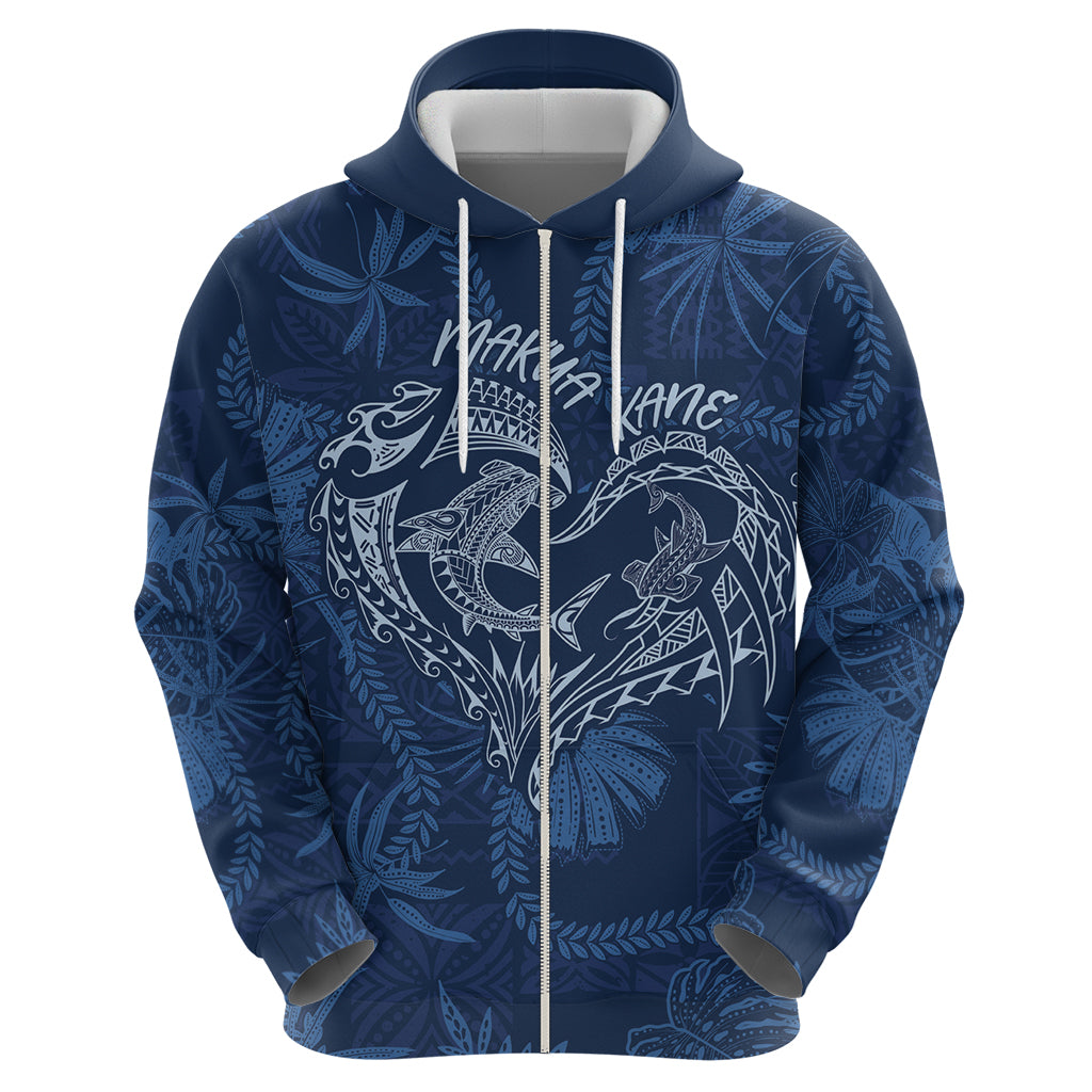 Hawaii Father's Day Vintage Lei Hoodie Hauoli la Makuakane - Blue
