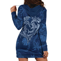 Hawaii Father's Day Vintage Lei Hoodie Dress Hauoli la Makuakane - Blue LT7 - Polynesian Pride