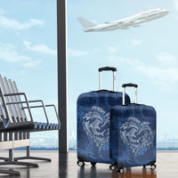 Hawaii Father's Day Vintage Lei Luggage Cover Hauoli la Makuakane - Blue LT7 - Polynesian Pride